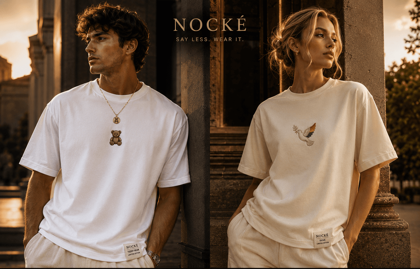 NOCKÉ campaign with models wearing the Four Signals capsule