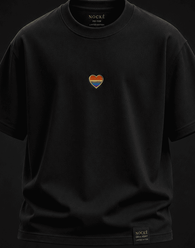 Open Heart Tee in Black