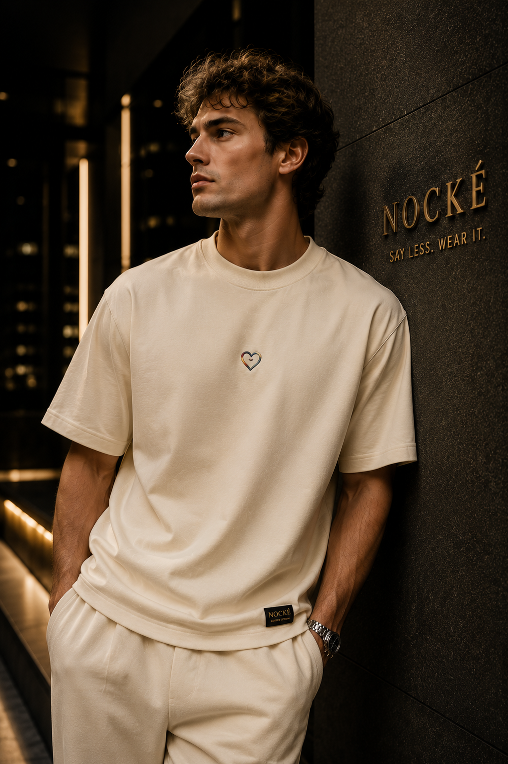 NOCKÉ cream tee editorial campaign