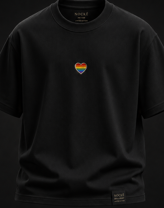 Open Heart Tee in Black